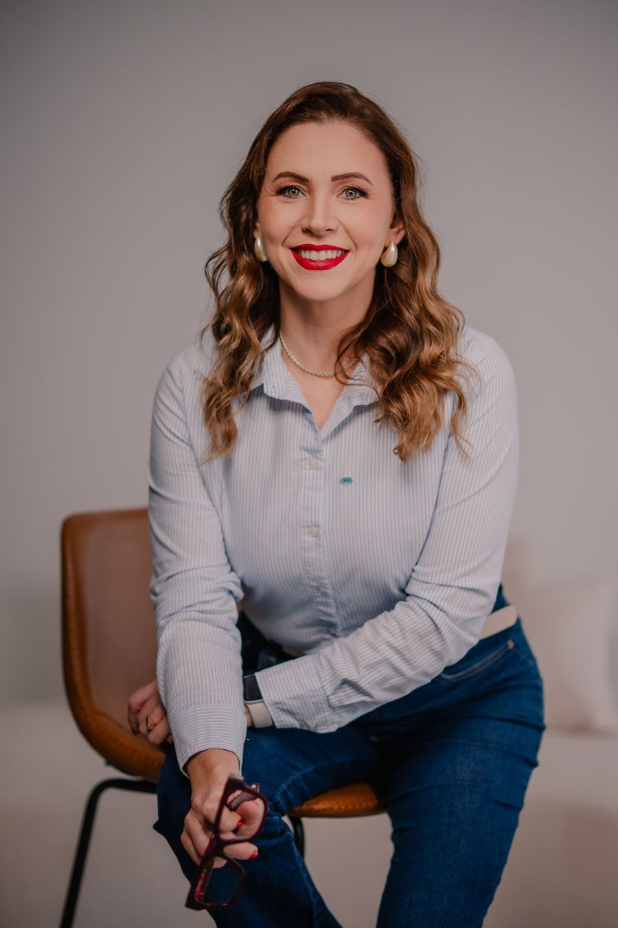 Nicéia Wünsch, da LFEX, em atendimento
